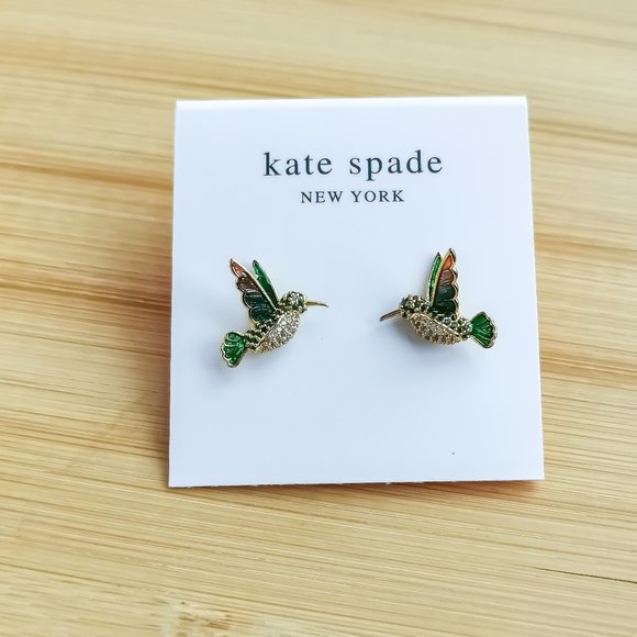 Kate Spade Dazzling Daisy Hummingbird Gold Multicolor Stud Earrings š